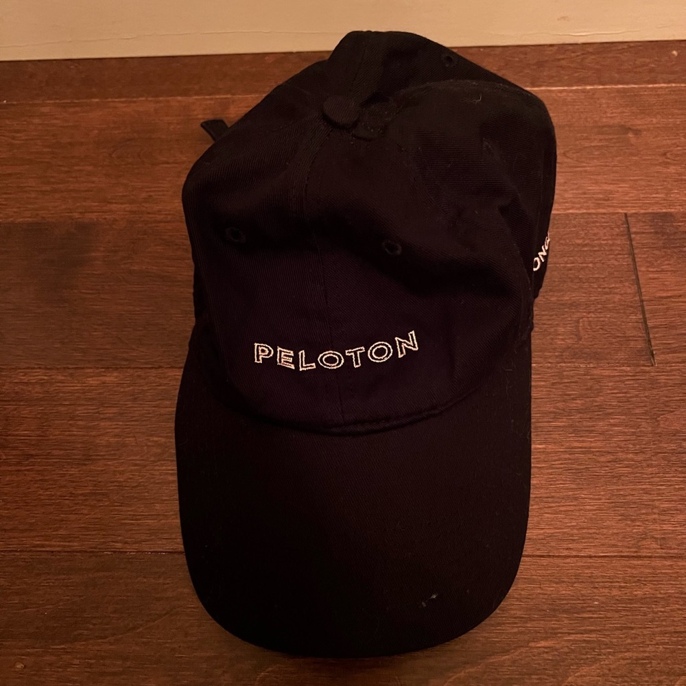 Peloton black with pink writing Baseball Hat